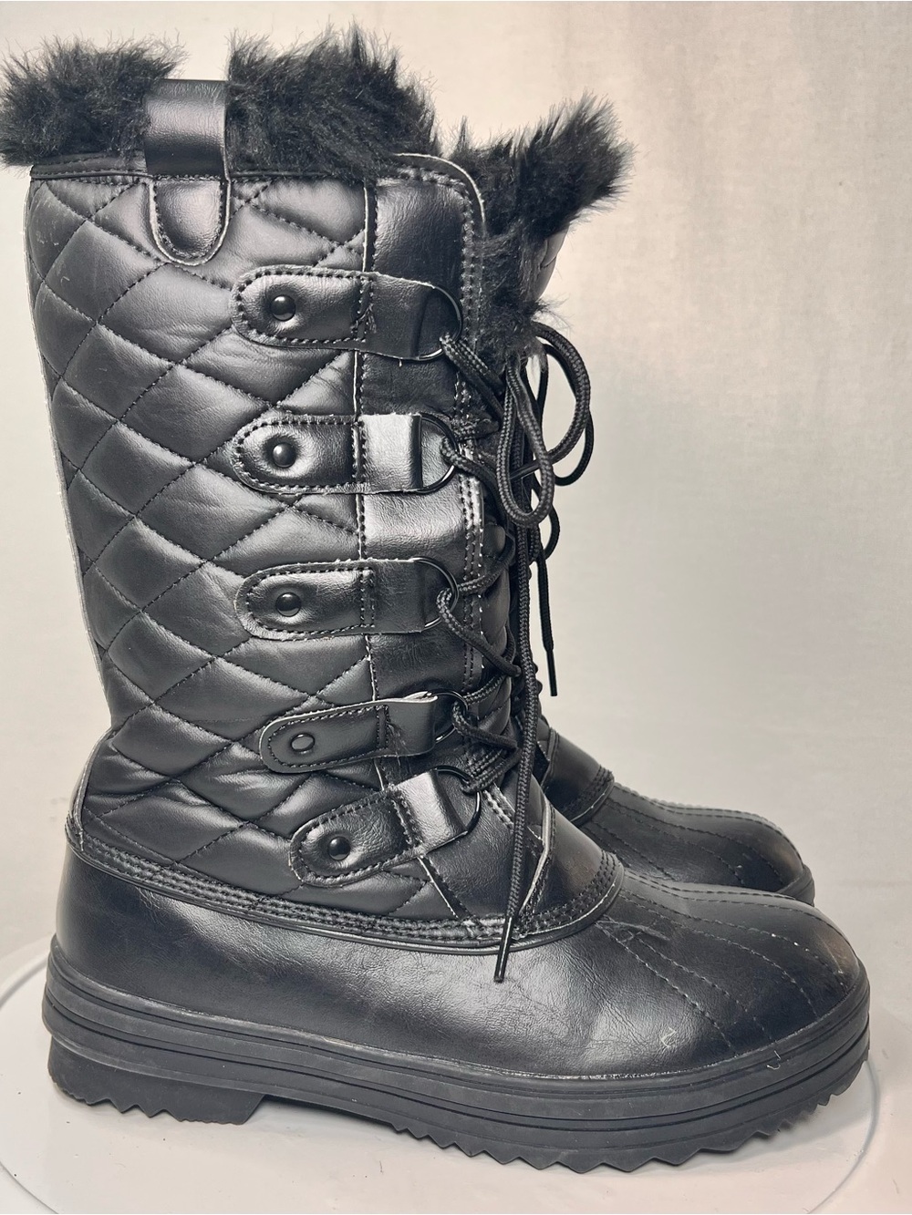 POLAR Hiking Duck Winter Walking Mid Calf Muck Thermal Quilted Boots Women’s 11